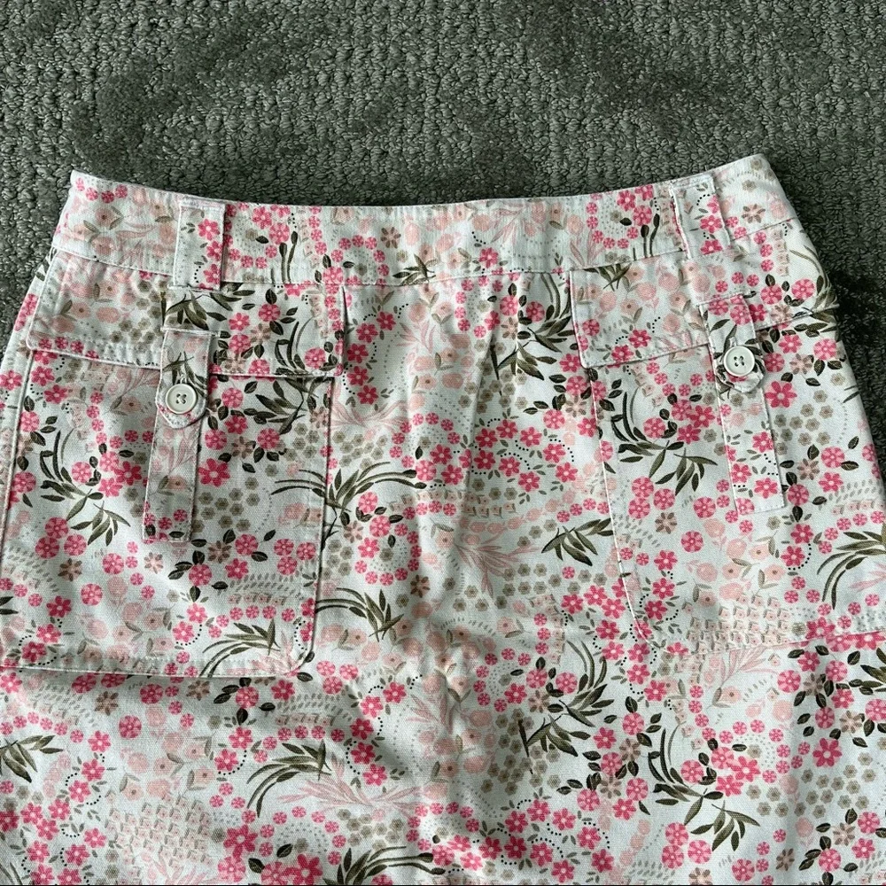 NWOT Women's 90s Y2K LOFT Floral Mini Skirt size 4 Petite 100% Cotton - Picture 5 of 6